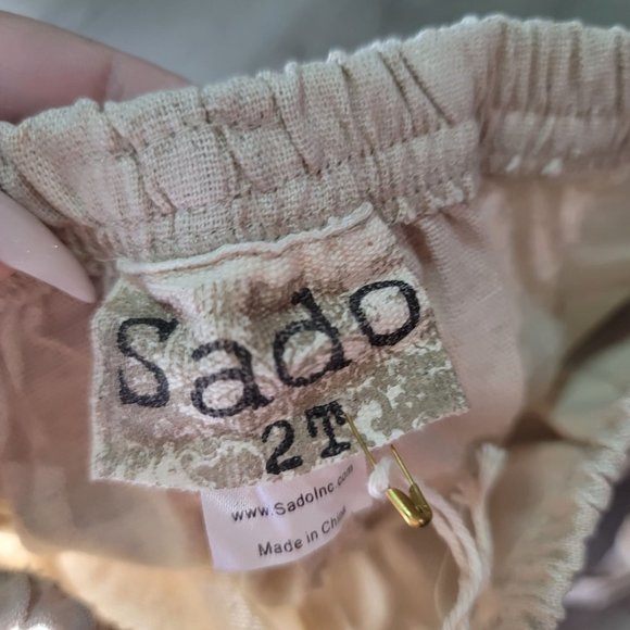 Sado NWT linen shorts fabric belt photo shoot spring summer vacation kid size 2t - Picture 6 of 6